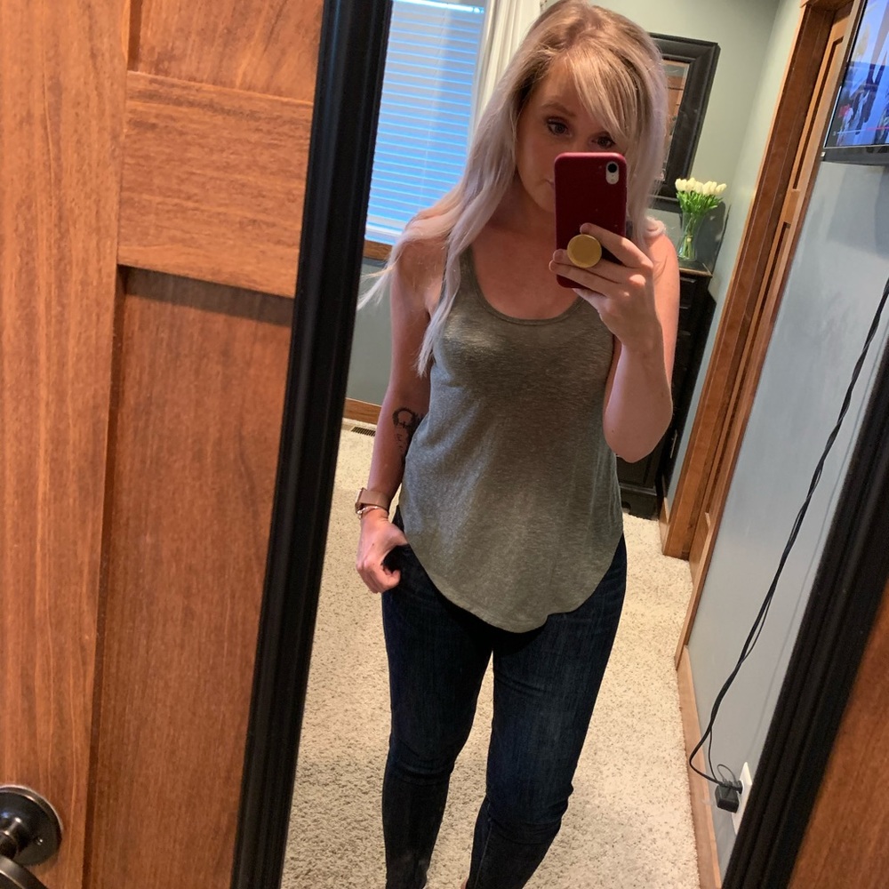 Army green racerback tank top